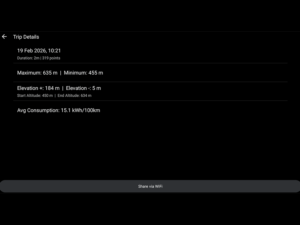 AltitudeTracker trip details and statistics